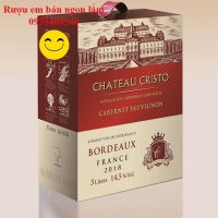 Rượu vang đỏ nhập khẩu Pháp Chateau Cristo Cabernet Hộp 3 lít