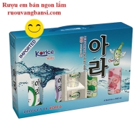 Hộp rượu nhập khẩu Hàn Quốc Soju Korice 4 chai các loại x 360ml