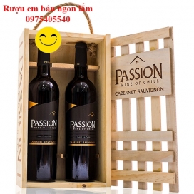 Rượu vang đỏ nhập khẩu Chile Passion Cabernet Sauvignon Hộp gỗ 2 chai 750ml