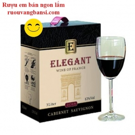 Rượu vang đỏ nhập khẩu Pháp Elegant Cabernet Hộp 3 Lít 12%