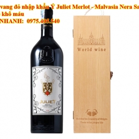 Rượu vang đỏ nhập khẩu Ý Juliet Merlot - Malvasia Nera Salento Giá rẻ khô máu