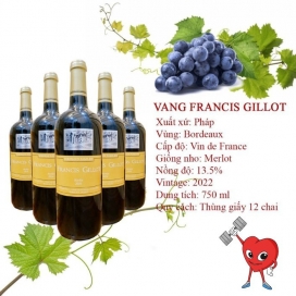 Rượu vang Pháp FRANCIS GILLOT MERLOT 750ml - Giá rẻ lắm nha