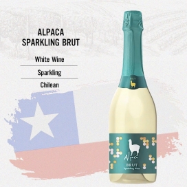 Vang ngon ALPACA SPARKING BRUT - Vang trắng - Nhập khẩu Chile