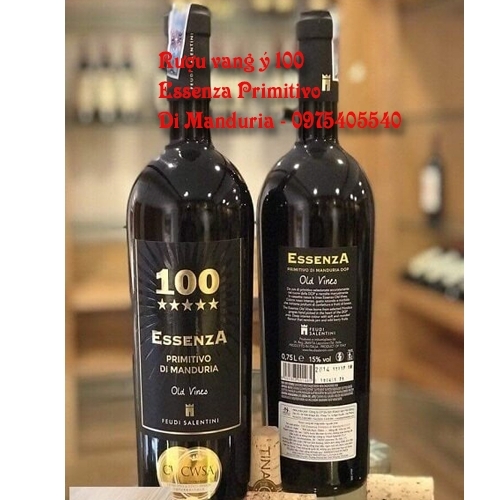 Rượu vang Ý 100 Essenza Primitivo Di Manduria 750ml Giao Nhanh 0975405540