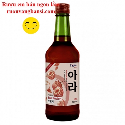 Rượu nhập khẩu Hàn Quốc Soju Korice Hương Phúc Bồn Tử 12% chai 360ml