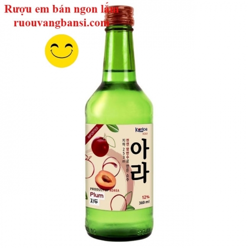 Rượu nhập khẩu Hàn Quốc Soju  hương Mận 12% chai 360ml