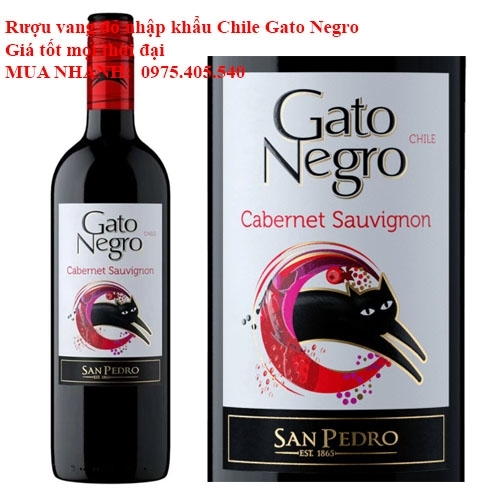 Rượu vang đỏ nhập khẩu Chile Gato Negro Giá tốt mọi thời đại