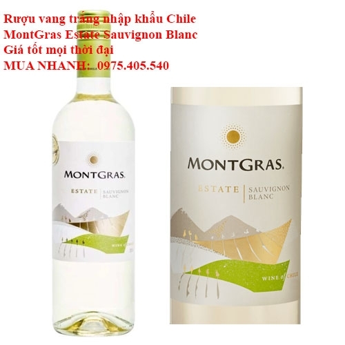 Rượu vang trắng nhập khẩu Chile MontGras Estate Sauvignon Blanc Giá tốt mọi thời đại  