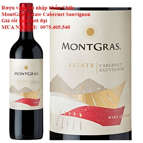 Rượu vang đỏ nhập khẩu Chile MontGras Estate Cabernet Sauvignon Giá tốt mọi thời đại  