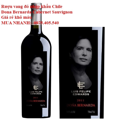 Rượu vang đỏ nhập khẩu Chile Dona Bernarda Cabernet Sauvignon Giá rẻ khô máu 