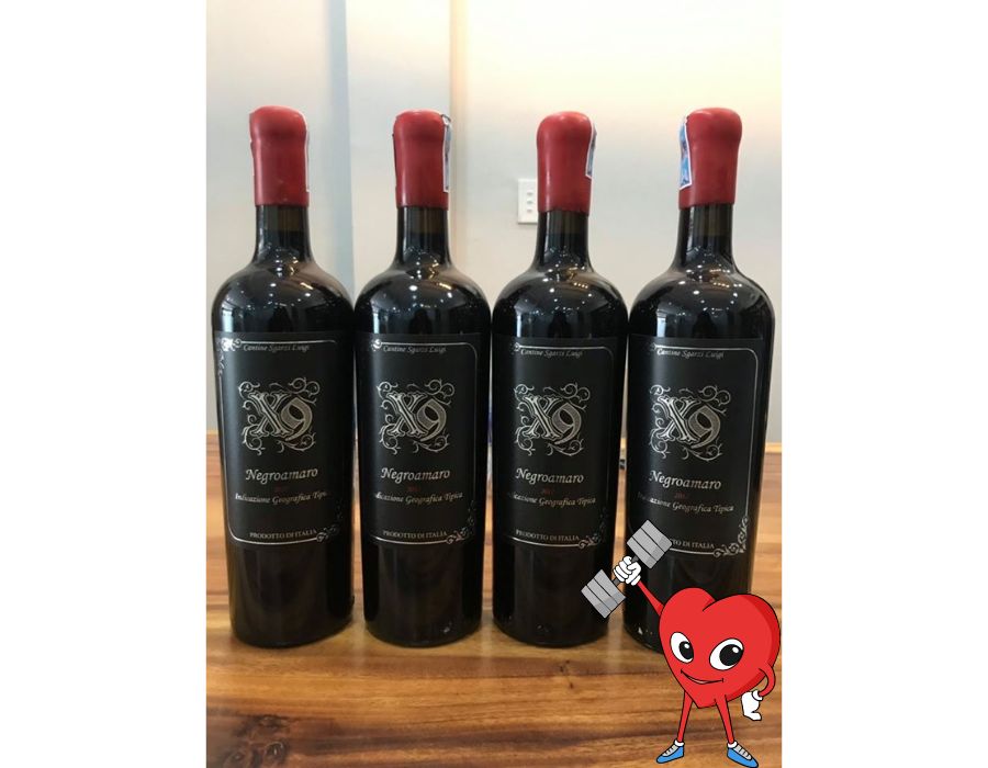 Rượu vang Ý X9 NEGROAMARO 750ml - Giá rẻ chấn động loài người
