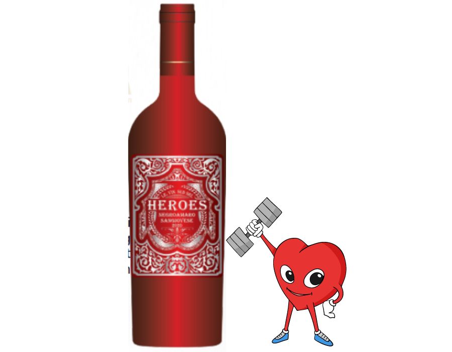 Rượu vang đỏ Ý Heroes Red 750ml 14,5% - Giá siêu hấp dẫn