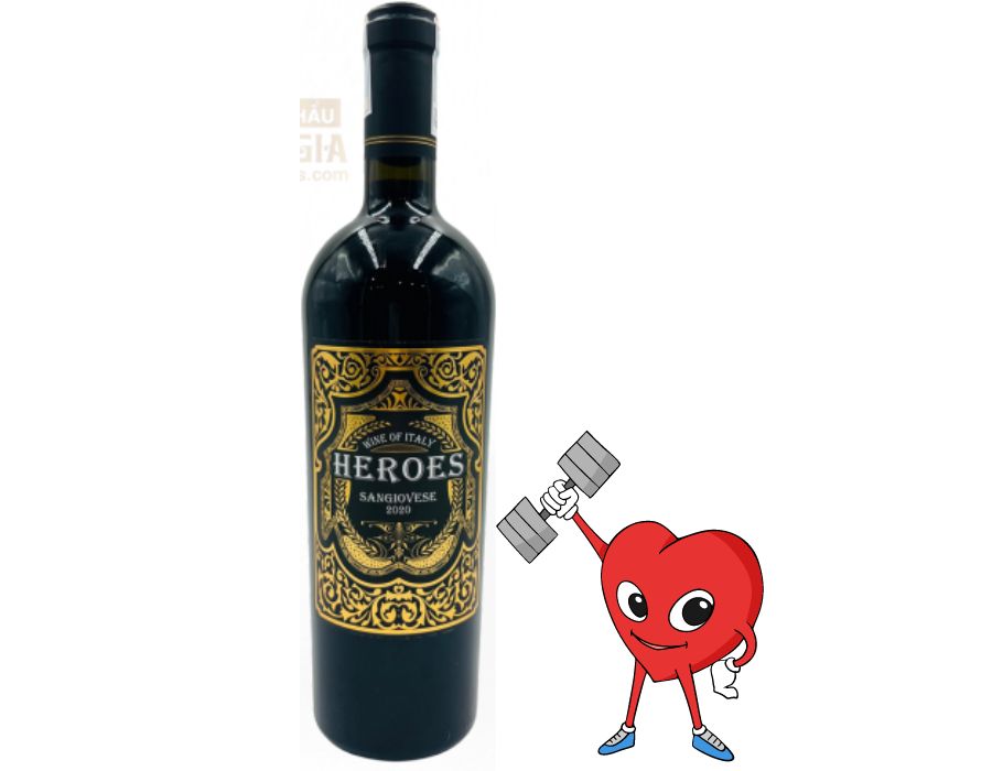 Rượu vang đỏ Ý Heroes Rosso Vàng 750ml 14,5% - Giá giảm sập sàn