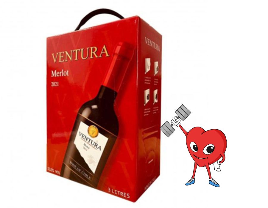 Rượu vang đỏ CHILE bình VENTURA MERLOT 3L 13% - Giá bao rẻ uống mệt nghỉ