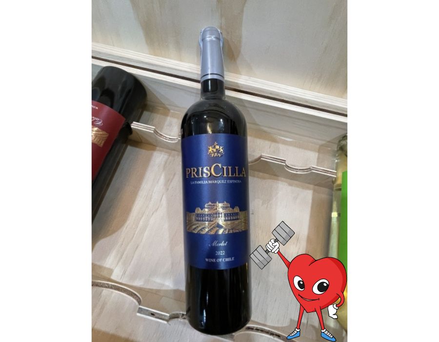 Rượu vang CHILE PRISCILLA MERLOT 750ML 13,5% - Giá đã giảm mạnh