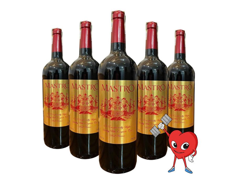 Rượu vang Việt Nam MASTRO NHÃN VÀNG 750ml 13% - Giá hot giảm cực kì mạnh