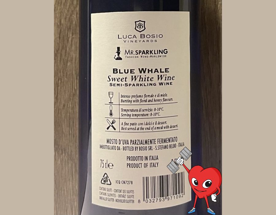 Rượu vang ngọt Ý BLUE WHALE SWEET WHITE  750ml 5,5% - Giá thành rẻ vô địch