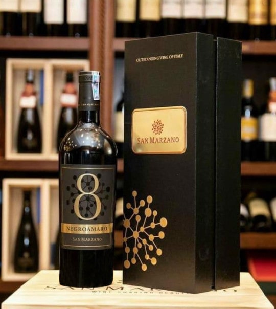 Vang 8 Negroamaro San Marzano - Vang đỏ 15 độ - Nhập khẩu Ý