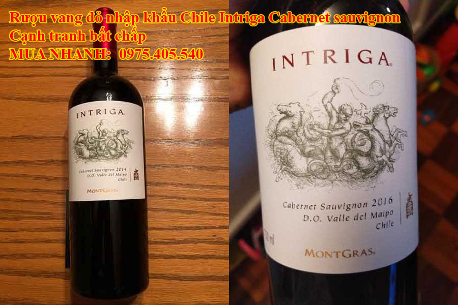 Rượu vang đỏ nhập khẩu Chile Intriga Cabernet sauvignon Cạnh tranh bất chấp