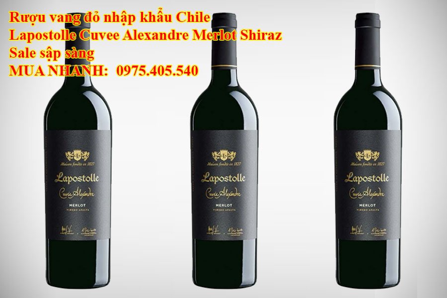 Rượu vang đỏ nhập khẩu Chile Lapostolle Cuvee Alexandre Merlot Shiraz Sale sập sàng