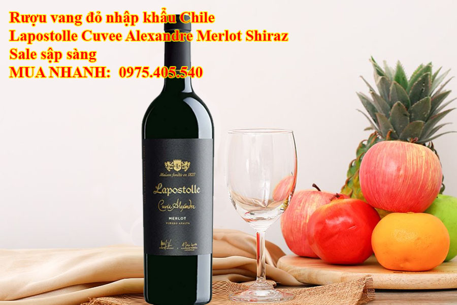 Rượu vang đỏ nhập khẩu Chile Lapostolle Cuvee Alexandre Merlot Shiraz Sale sập sàng