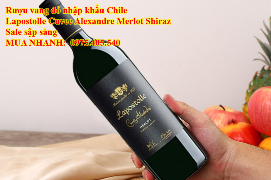 Rượu vang đỏ nhập khẩu Chile Lapostolle Cuvee Alexandre Merlot Shiraz Sale sập sàng