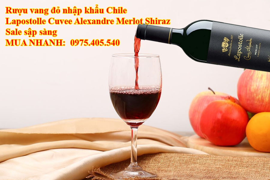 Rượu vang đỏ nhập khẩu Chile Lapostolle Cuvee Alexandre Merlot Shiraz Sale sập sàng