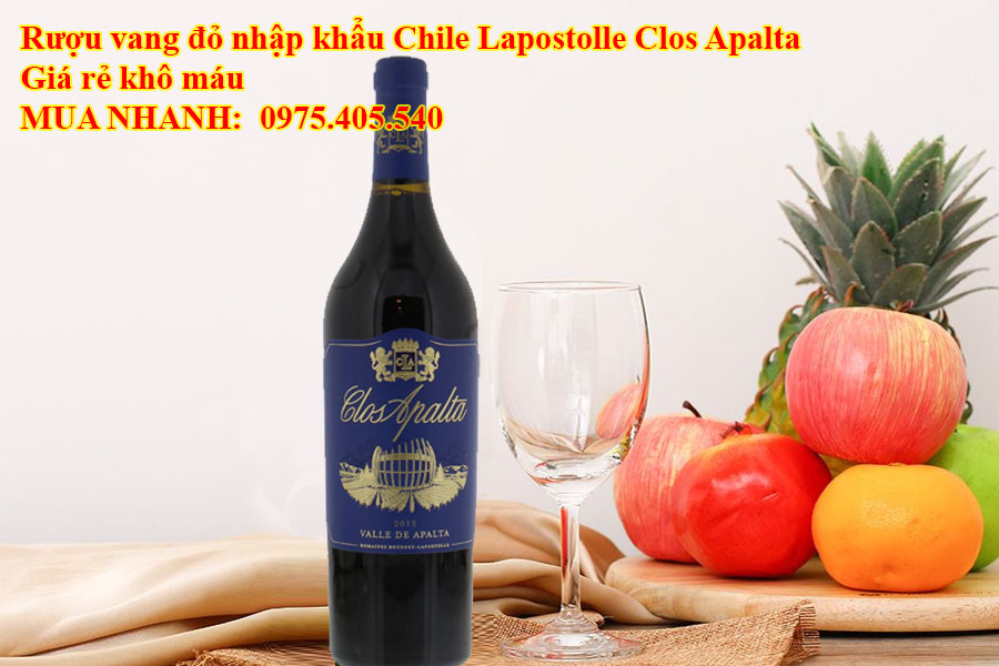 Rượu vang đỏ nhập khẩu Chile Lapostolle Clos Apalta Giá rẻ khô máu