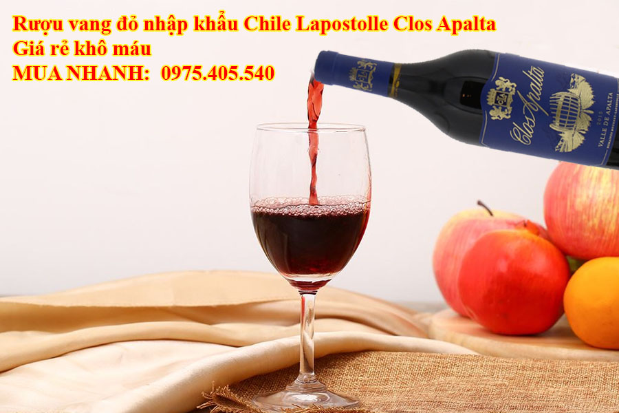 Rượu vang đỏ nhập khẩu Chile Lapostolle Clos Apalta Giá rẻ khô máu