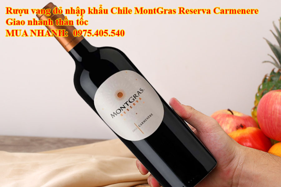 Rượu vang đỏ nhập khẩu Chile MontGras Reserva Carmenere Giao nhanh thần tốc 