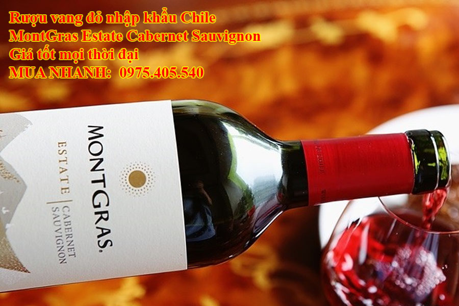 Rượu vang đỏ nhập khẩu Chile MontGras Estate Cabernet Sauvignon Giá tốt mọi thời đại  