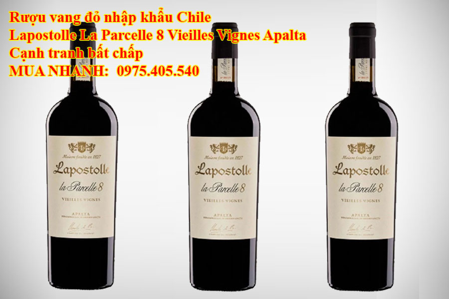 Rượu vang đỏ nhập khẩu Chile Lapostolle La Parcelle 8 Vieilles Vignes Apalta Cạnh tranh bất chấp