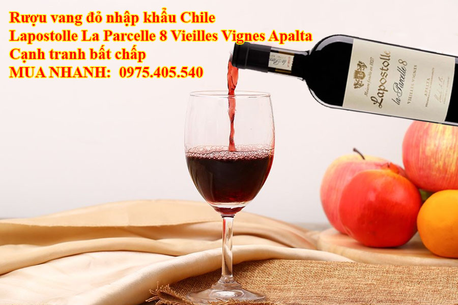 Rượu vang đỏ nhập khẩu Chile Lapostolle La Parcelle 8 Vieilles Vignes Apalta Cạnh tranh bất chấp