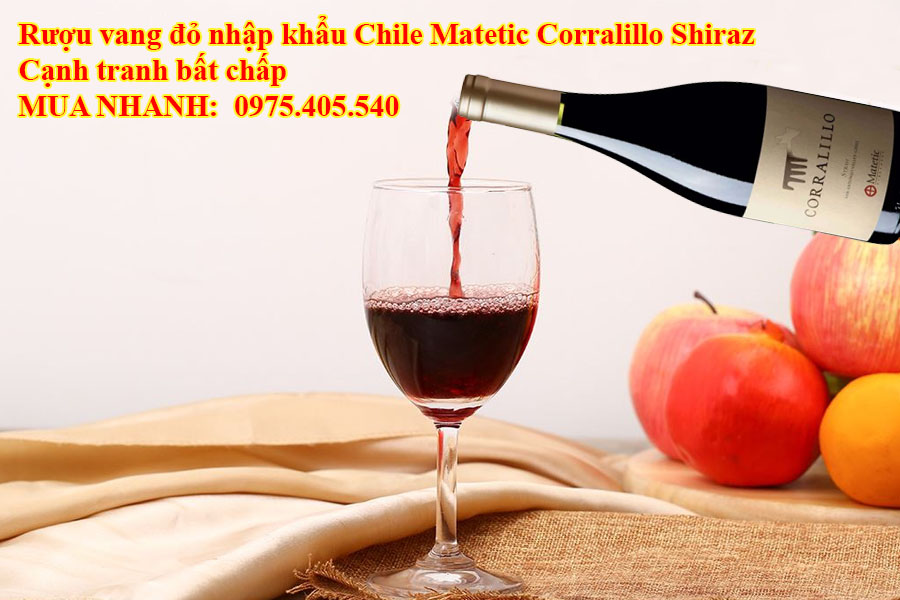 Rượu vang đỏ nhập khẩu Chile Matetic Corralillo Shiraz Cạnh tranh bất chấp