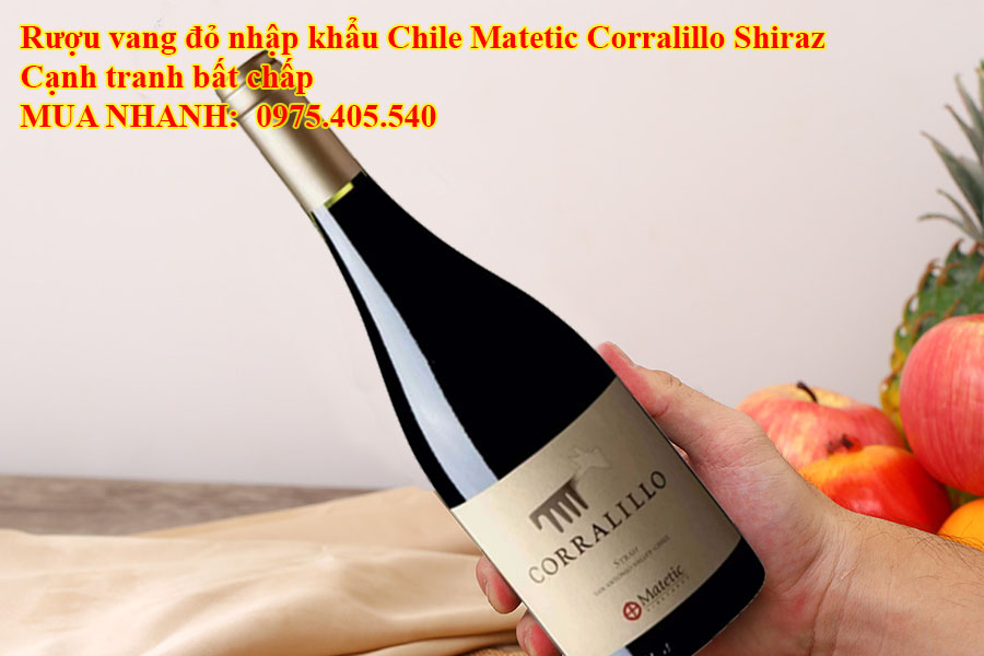 Rượu vang đỏ nhập khẩu Chile Matetic Corralillo Shiraz Cạnh tranh bất chấp