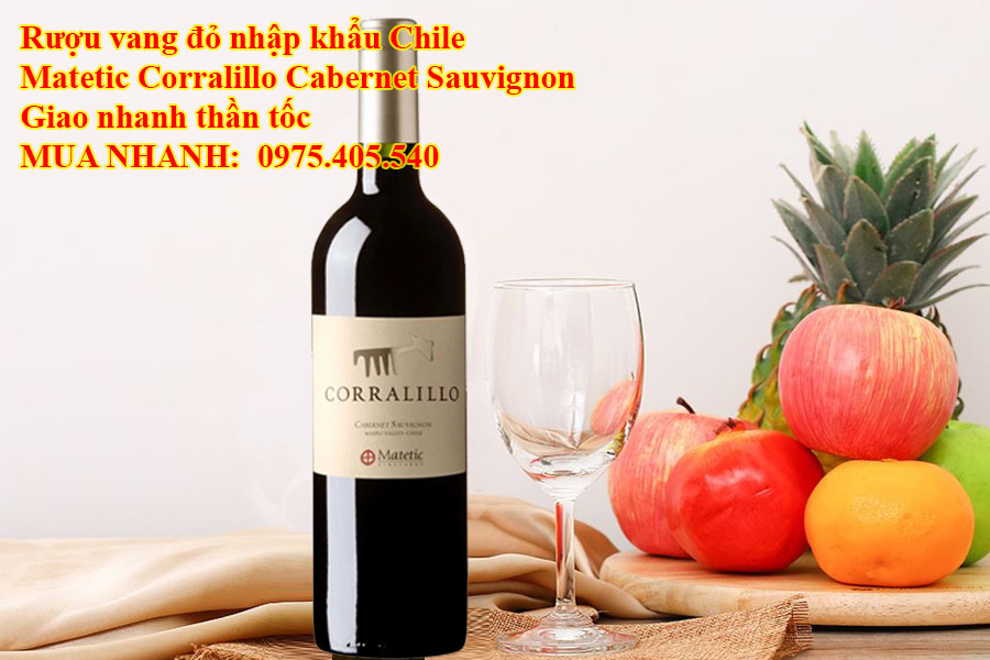 Rượu vang đỏ nhập khẩu Chile Matetic Corralillo Cabernet Sauvignon Giao nhanh thần tốc 