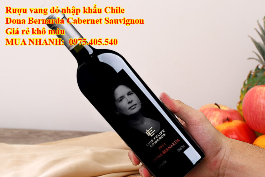 Rượu vang đỏ nhập khẩu Chile Dona Bernarda Cabernet Sauvignon Giá rẻ khô máu