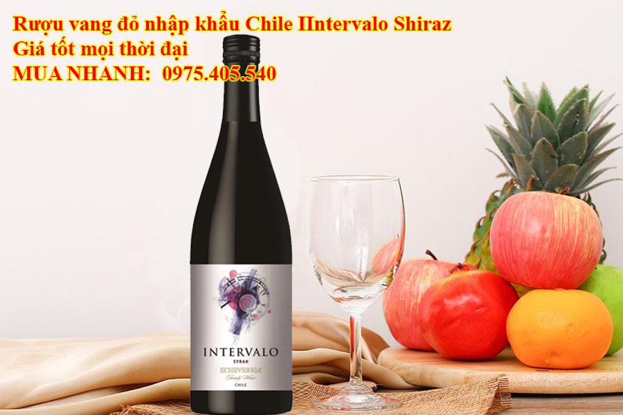 Rượu vang đỏ nhập khẩu Chile Intervalo Shiraz Giá tốt mọi thời đại  