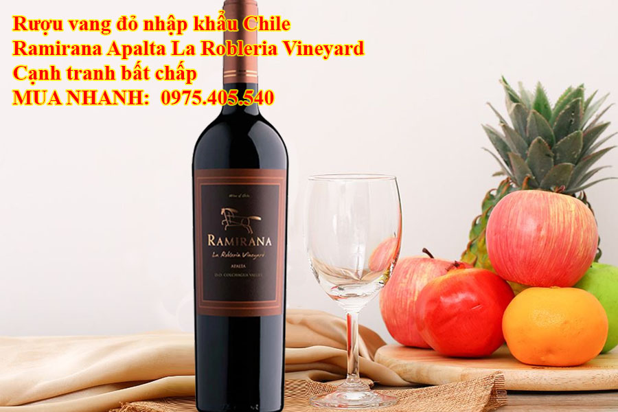 Rượu vang đỏ nhập khẩu Chile Ramirana Apalta La Robleria Vineyard Cạnh tranh bất chấp