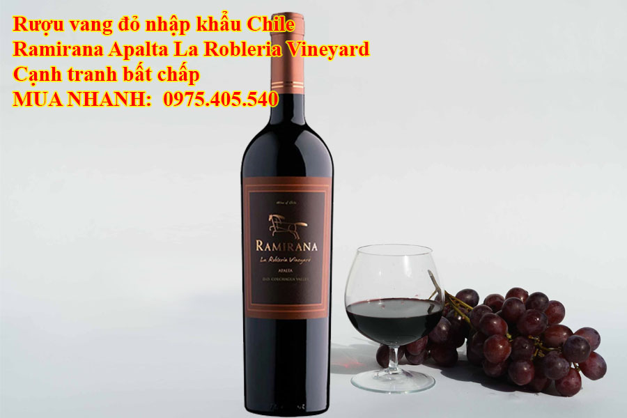 Rượu vang đỏ nhập khẩu Chile Ramirana Apalta La Robleria Vineyard Cạnh tranh bất chấp