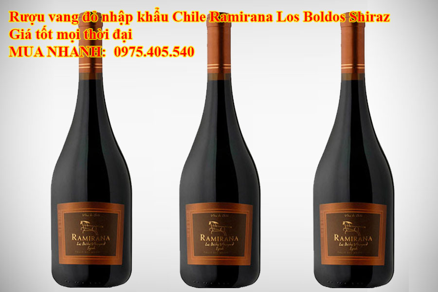 Rượu vang đỏ nhập khẩu Chile Ramirana Los Boldos Shiraz Giá tốt mọi thời đại  