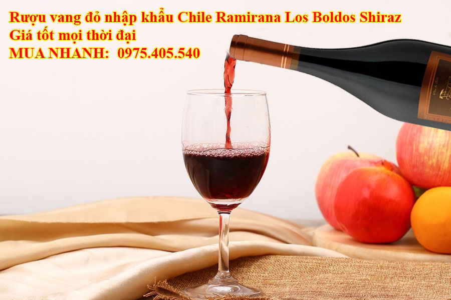 Rượu vang đỏ nhập khẩu Chile Ramirana Los Boldos Shiraz Giá tốt mọi thời đại  