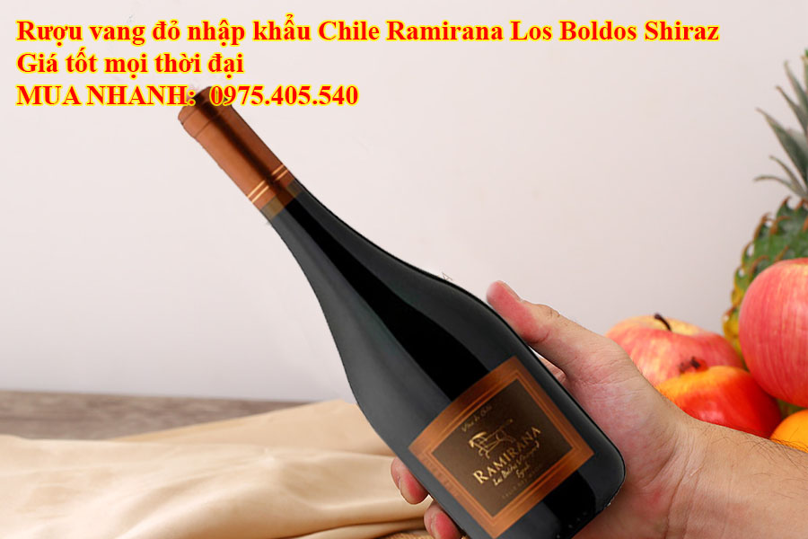 Rượu vang đỏ nhập khẩu Chile Ramirana Los Boldos Shiraz Giá tốt mọi thời đại  