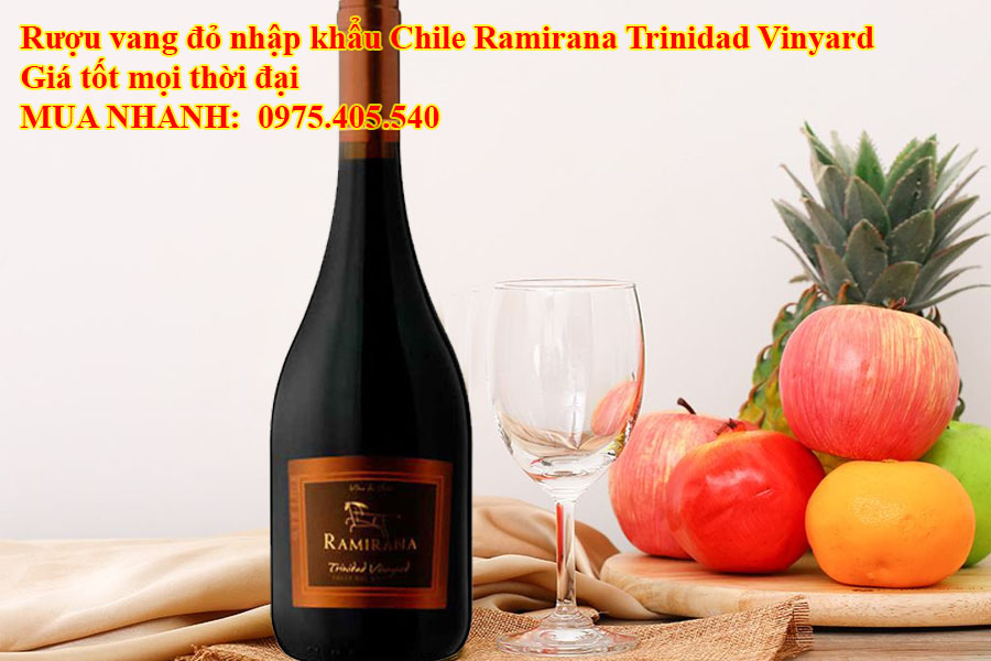 Rượu vang đỏ nhập khẩu Chile Ramirana Trinidad Vinyard Giá tốt mọi thời đại