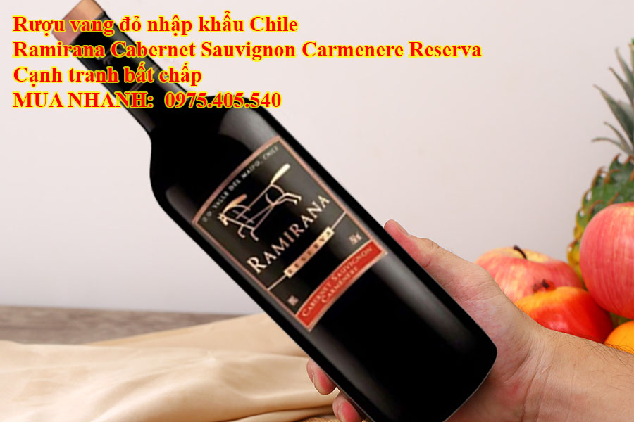 Rượu vang đỏ nhập khẩu Chile Ramirana Cabernet Sauvignon Carmenere Reserva Cạnh tranh bất chấp