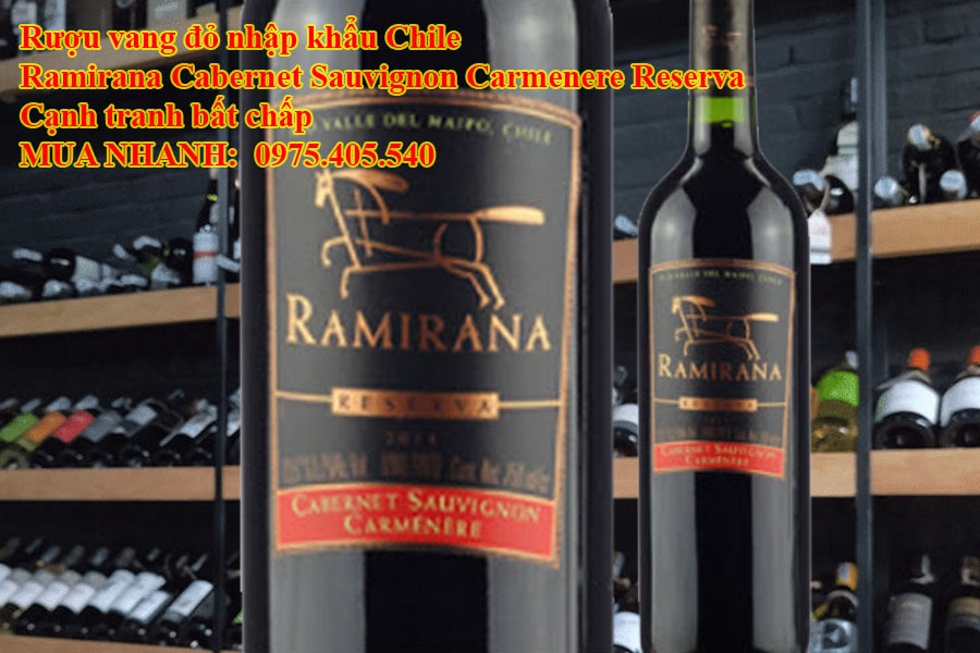 Rượu vang đỏ nhập khẩu Chile Ramirana Cabernet Sauvignon Carmenere Reserva Cạnh tranh bất chấp
