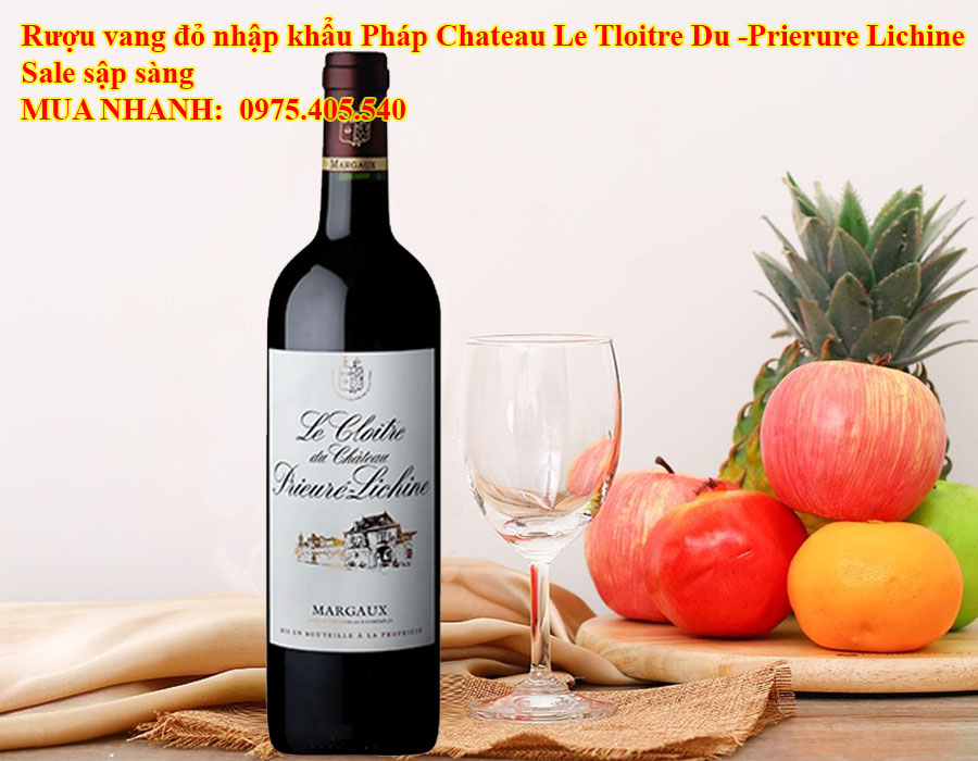 Rượu vang đỏ nhập khẩu Pháp Chateau Le Tloitre Du -Prierure Lichine Sale sập sàng
