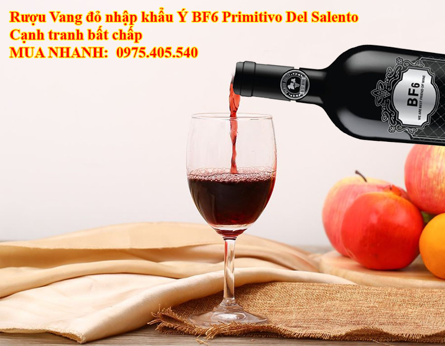 Rượu Vang đỏ nhập khẩu Ý BF6 Primitivo Del Salento Cạnh tranh bất chấp