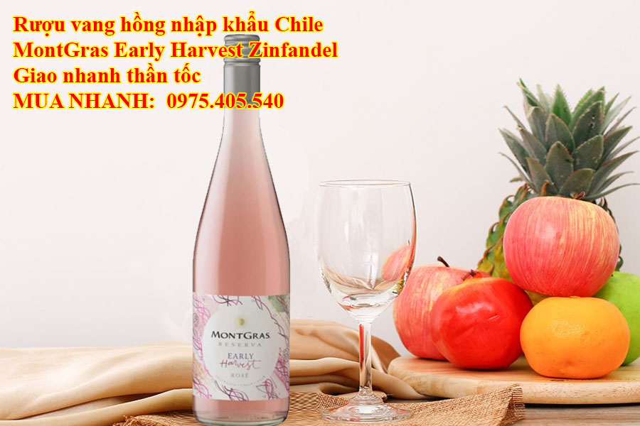 Rượu vang hồng nhập khẩu Chile MontGras Early Harvest Zinfandel Giao nhanh thần tốc 