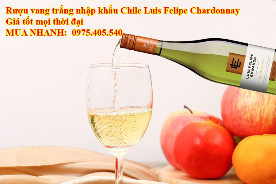 Rượu vang trắng nhập khẩu Chile Luis Felipe Chardonnay Giá tốt mọi thời đại  